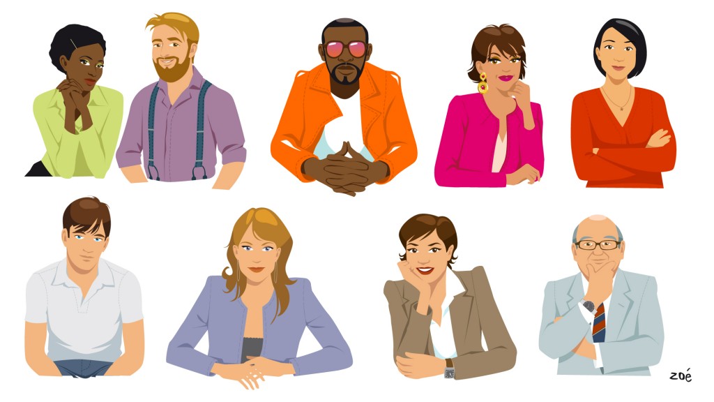 illustration personnages clients