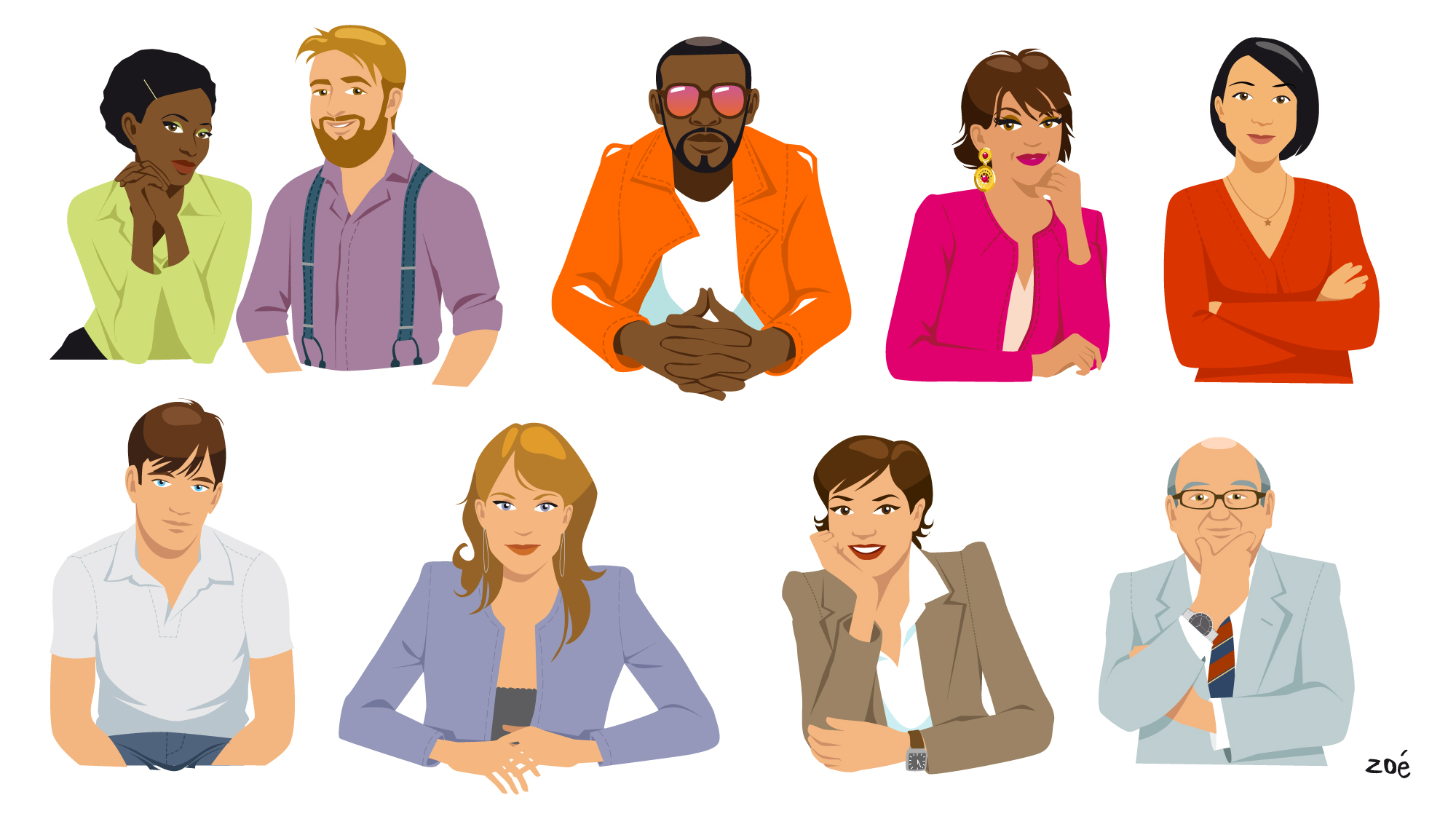 illustration personnages clients