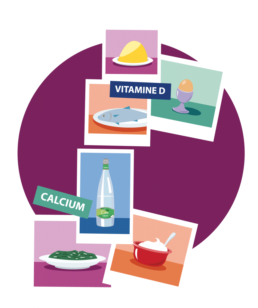 illustration vitamine D et calcium