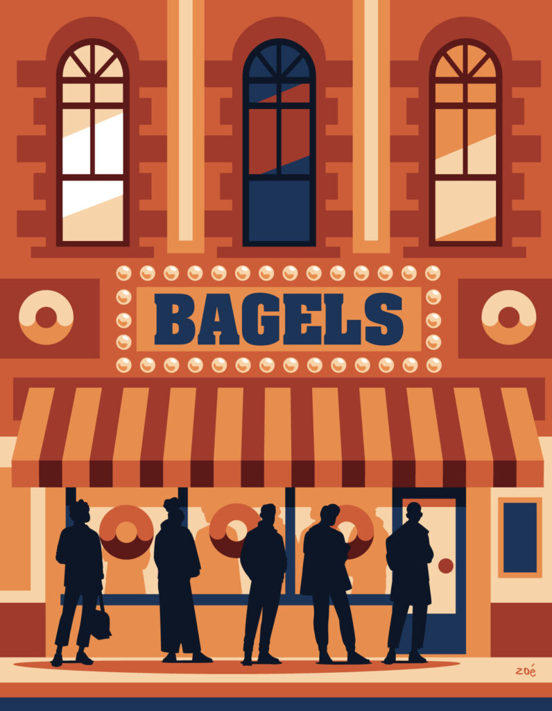 illustration boutique bagels new york city zoe illustratrice