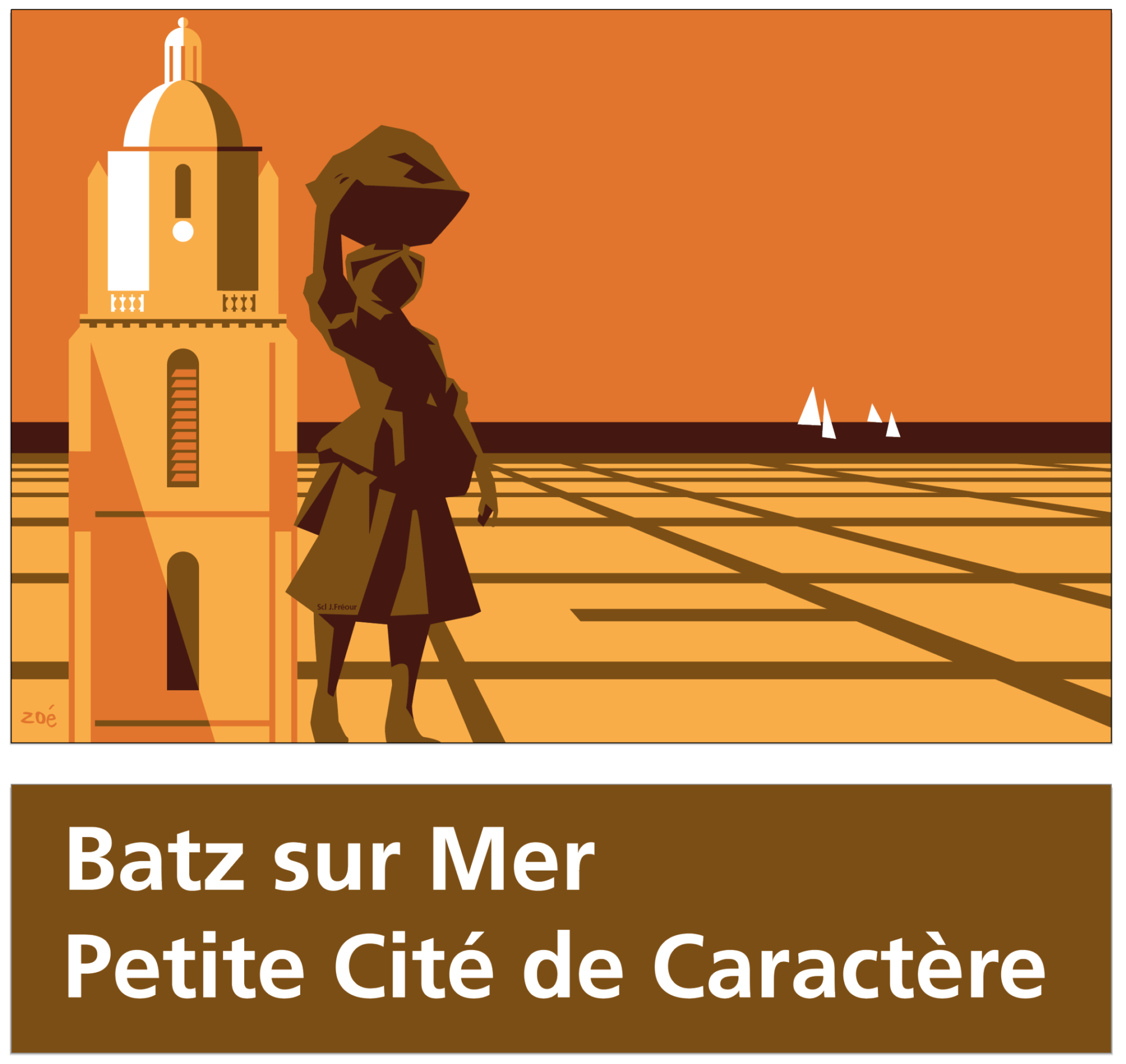 illustration panneau route batz sur mer