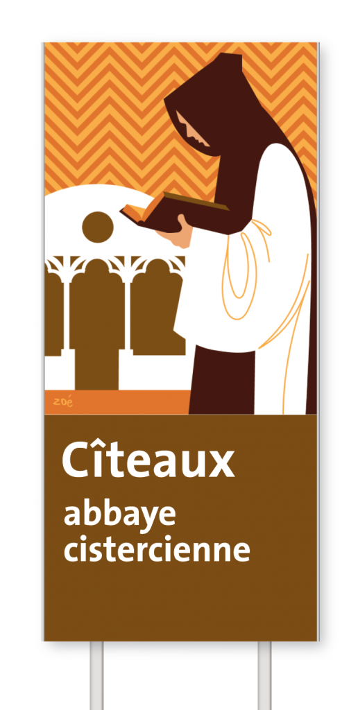 Illustration panneaux d'autoroute abbaye de citeaux