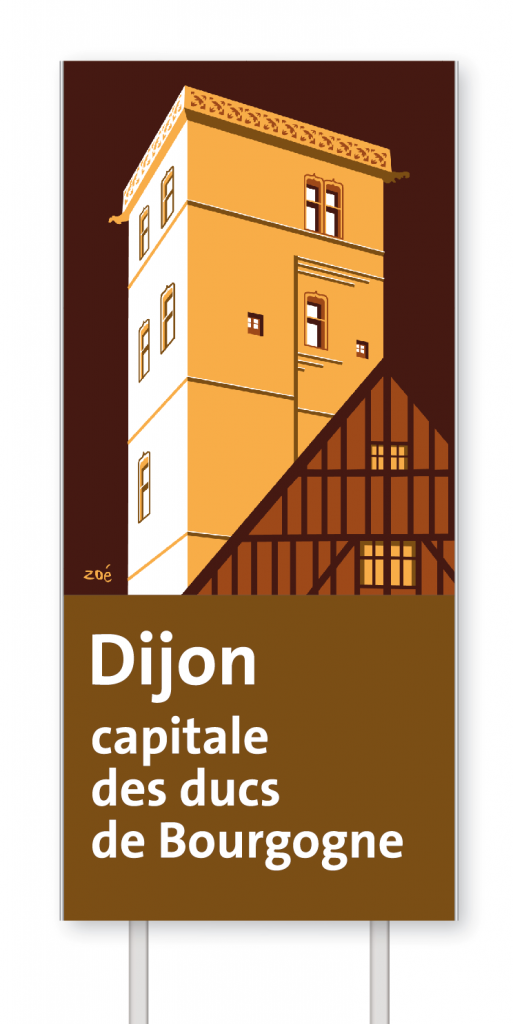 Illustration panneaux d'autoroute palais des ducs de bourgogne dijon
