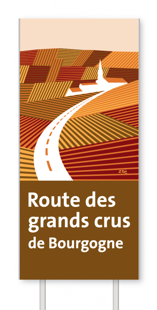 Illustration panneaux d'autoroute route des grands crus