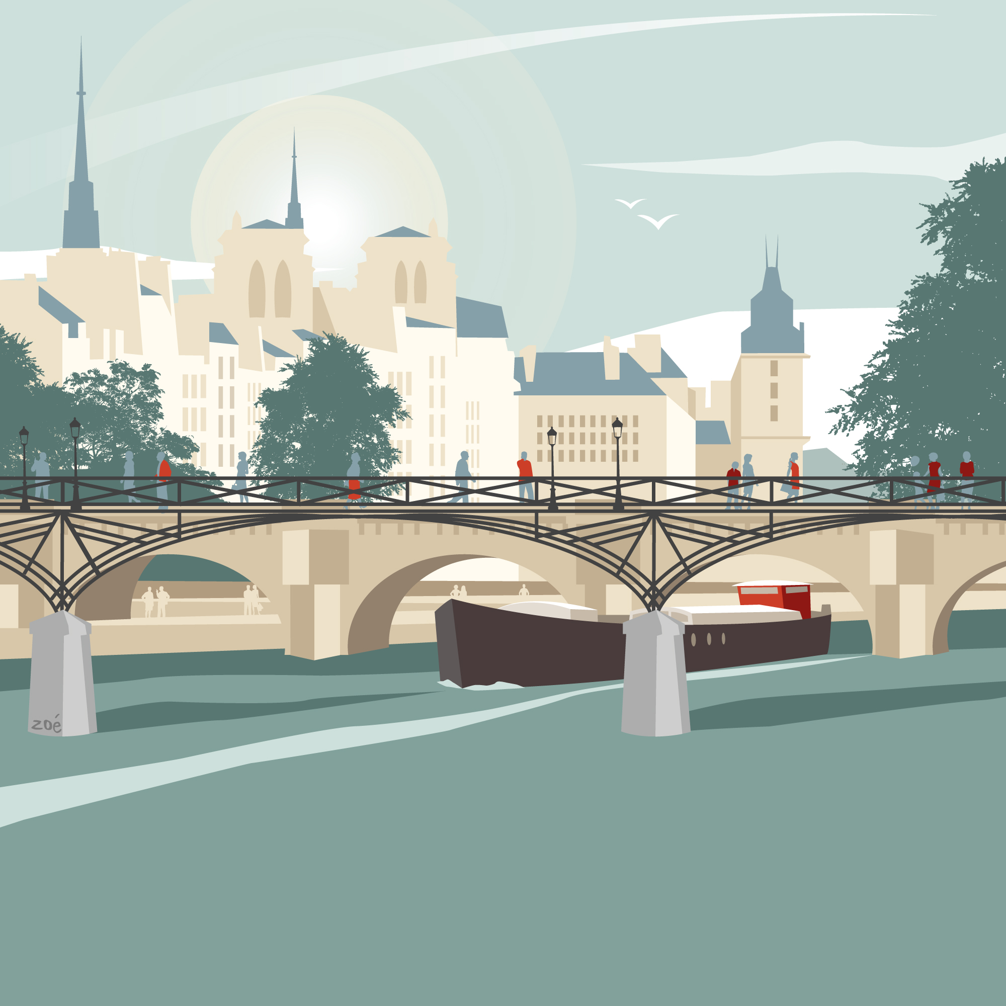 illustration pont des arts