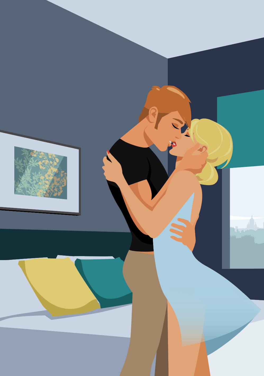 illustration couple hot Closer