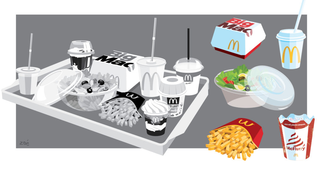 illustration packaging mac Donald's plateau