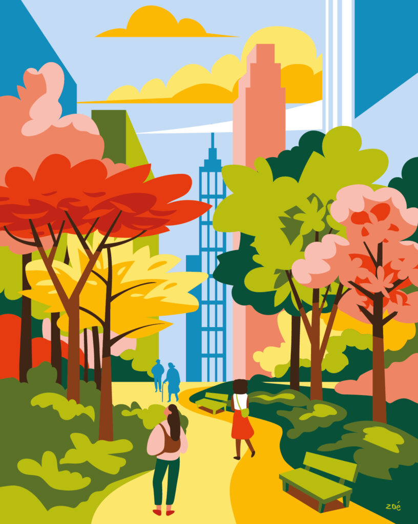 illustration central park New York zoe illustratrice