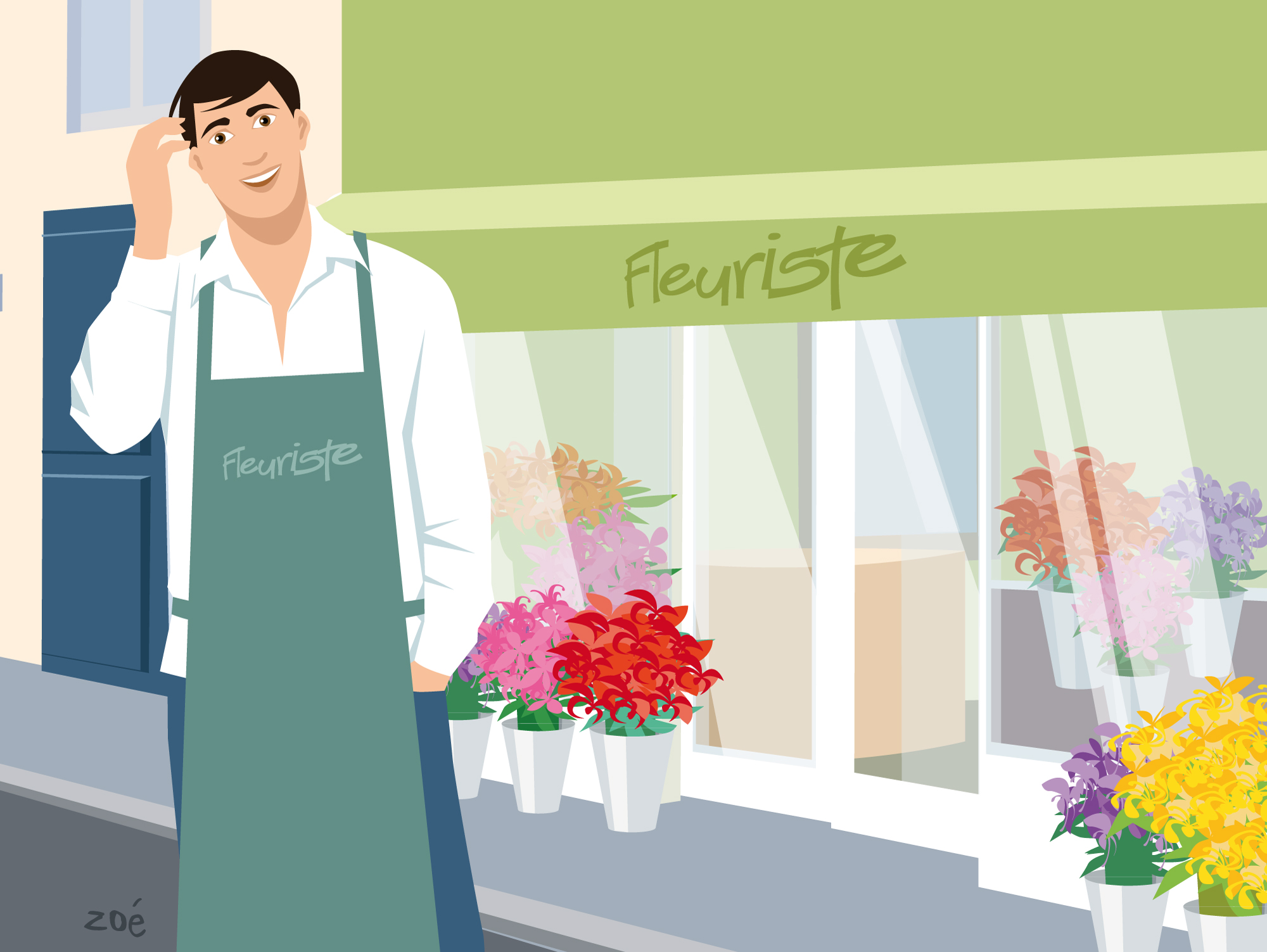 illustration fleuriste