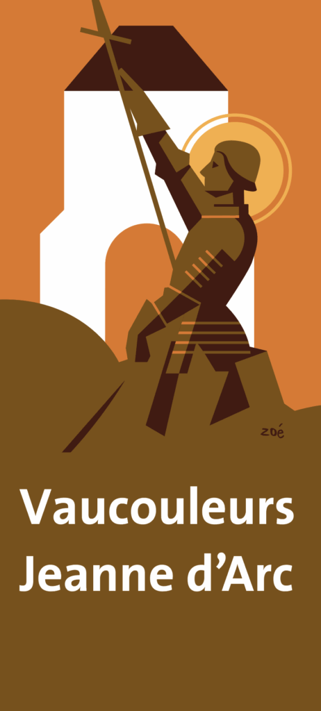 illustration Jeanne d'Arc Vaucouleurs panneau d'autoroute