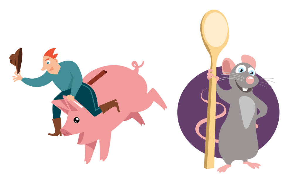 illustration cochon rats