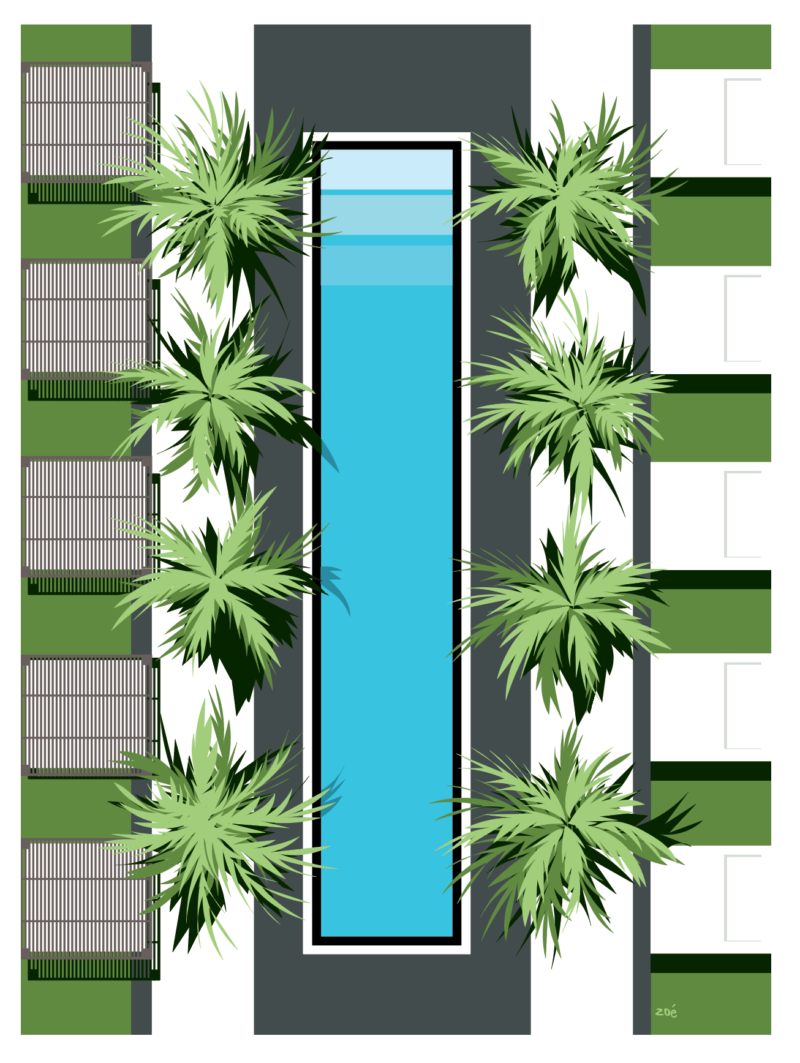 illustration villa piscine