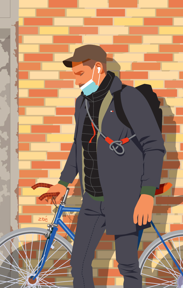 illustration cycliste parisien