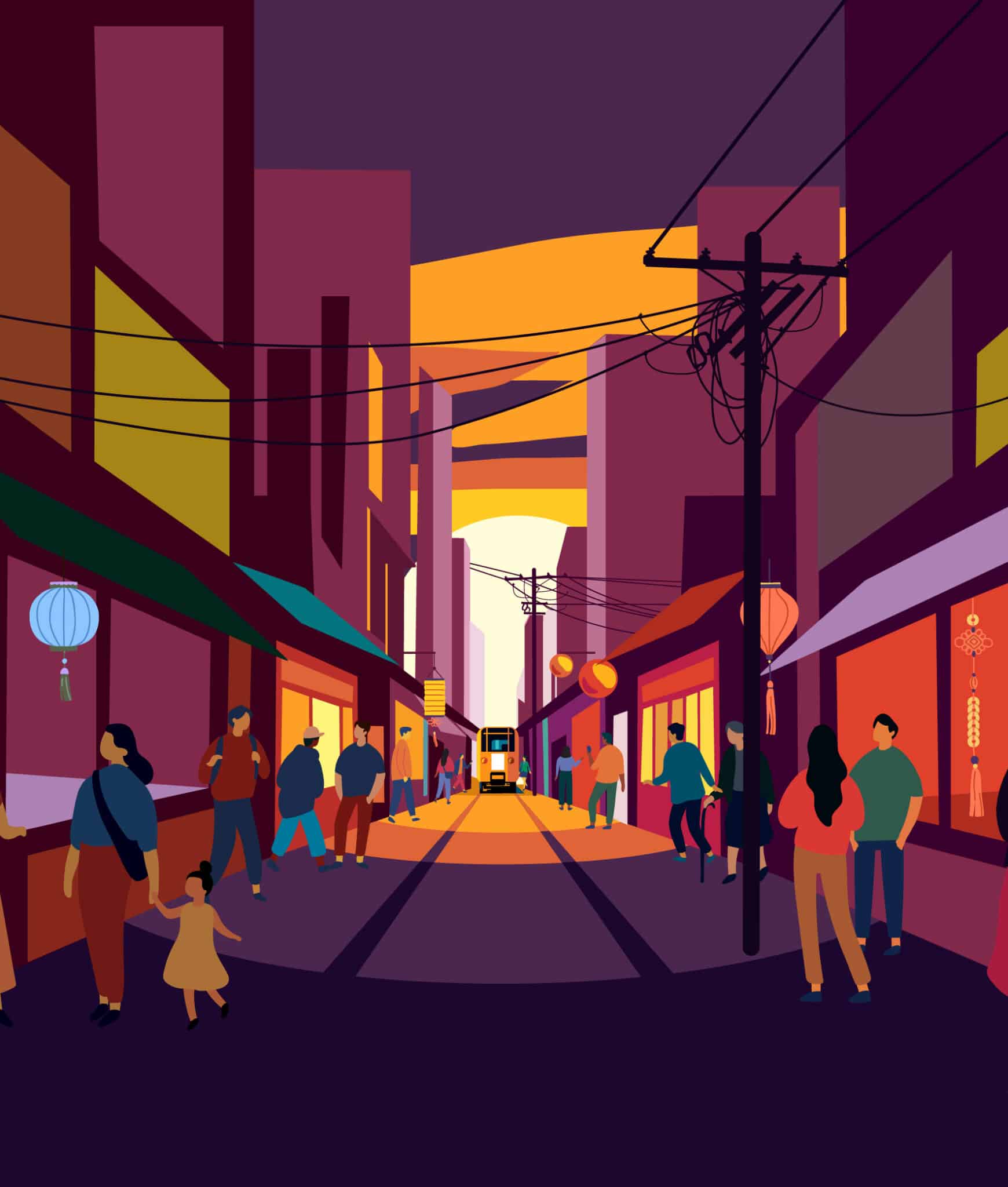illustration rue asiatique