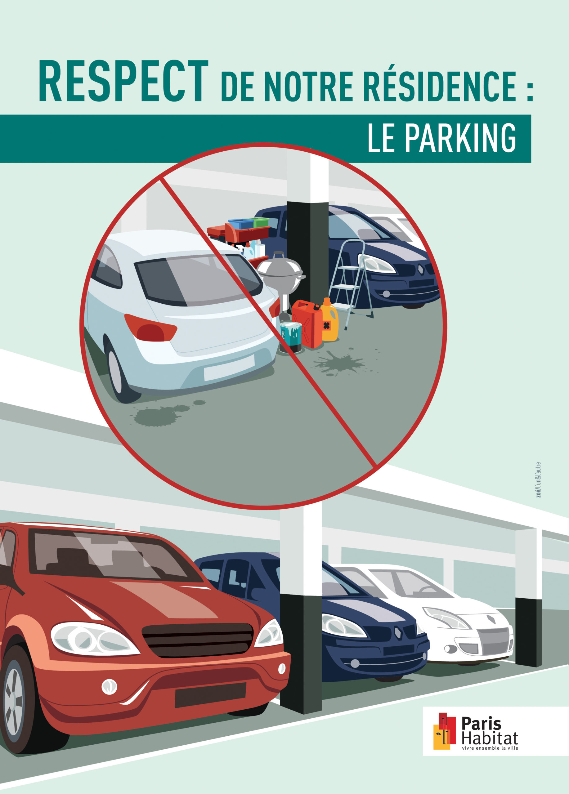 illustration garage voiture parking