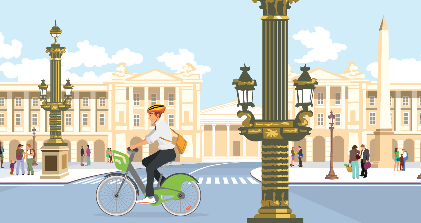 illustration paris vélo