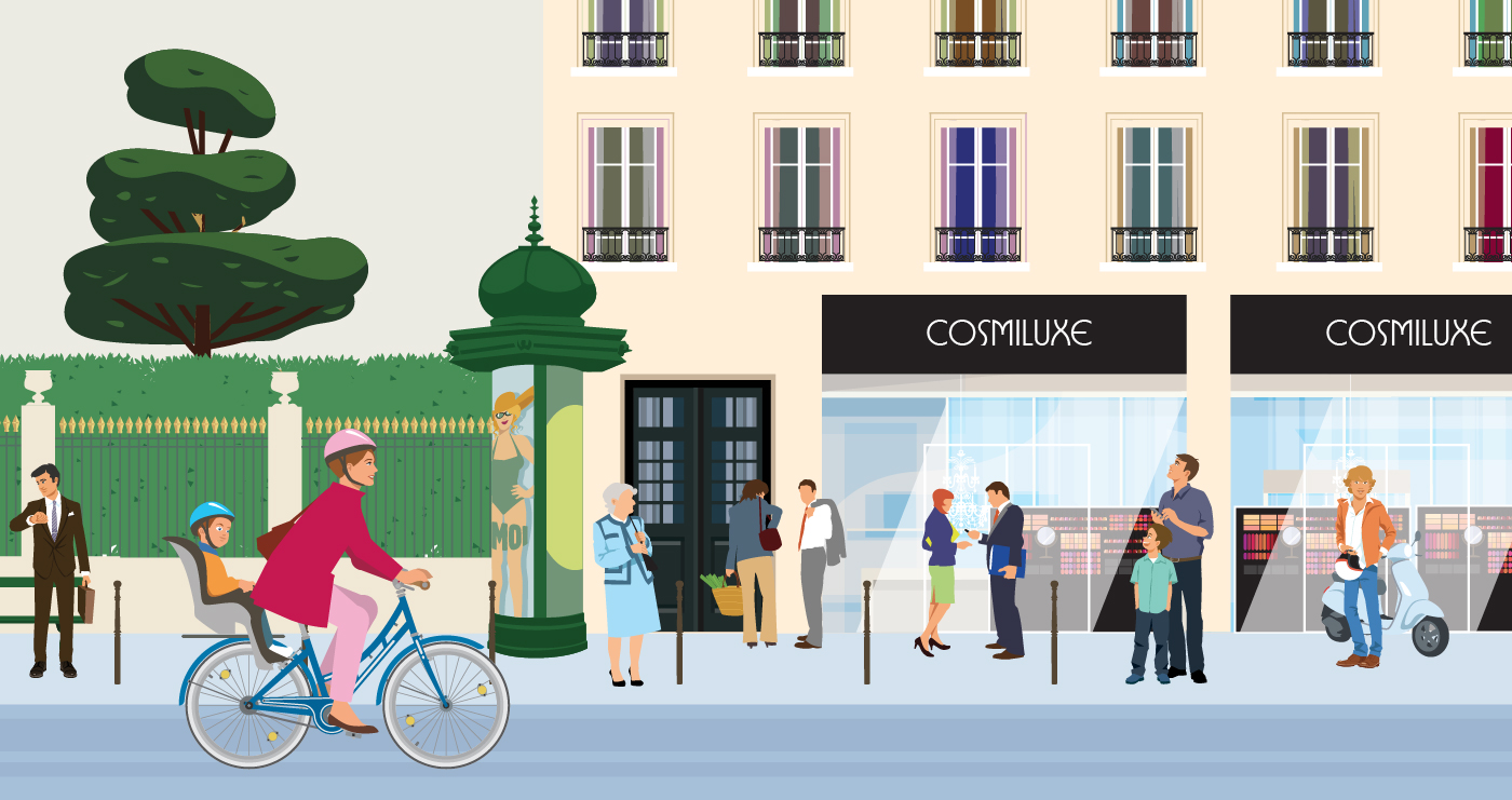 illustration rue cycliste