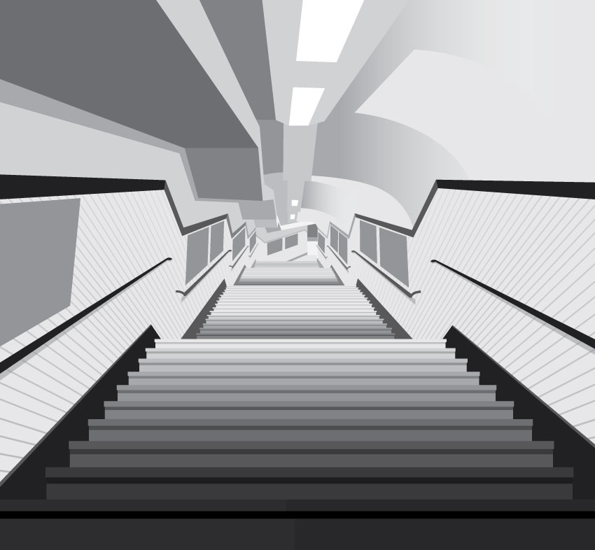 illustration metro escaliers