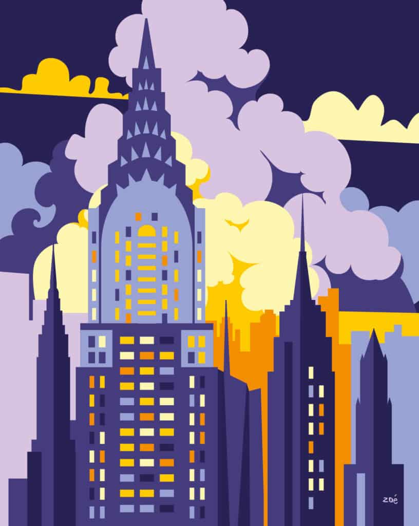 illustration Chrysler building zoe illustratrice New York City