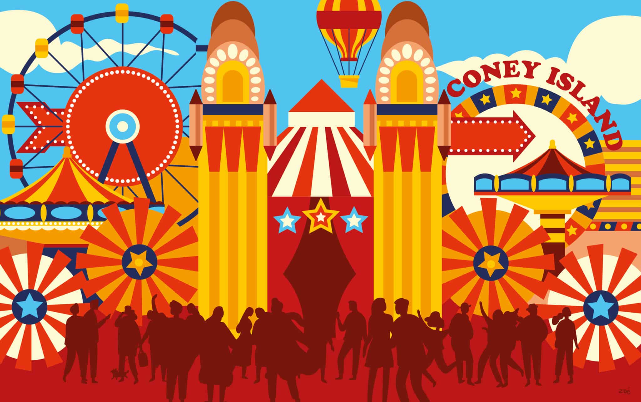 illustration coney island new york zoe illustratrice