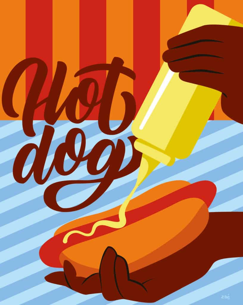 illustration hot dog New York zoe illustratrice
