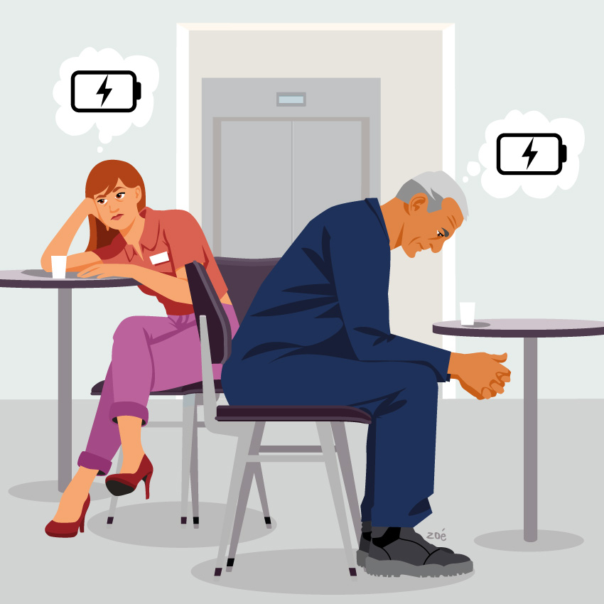 illustration travail épuisement