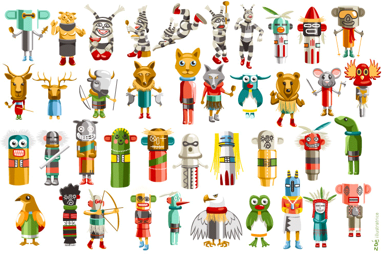 illustration poupées Kachina Ooblada treasure madness facebook