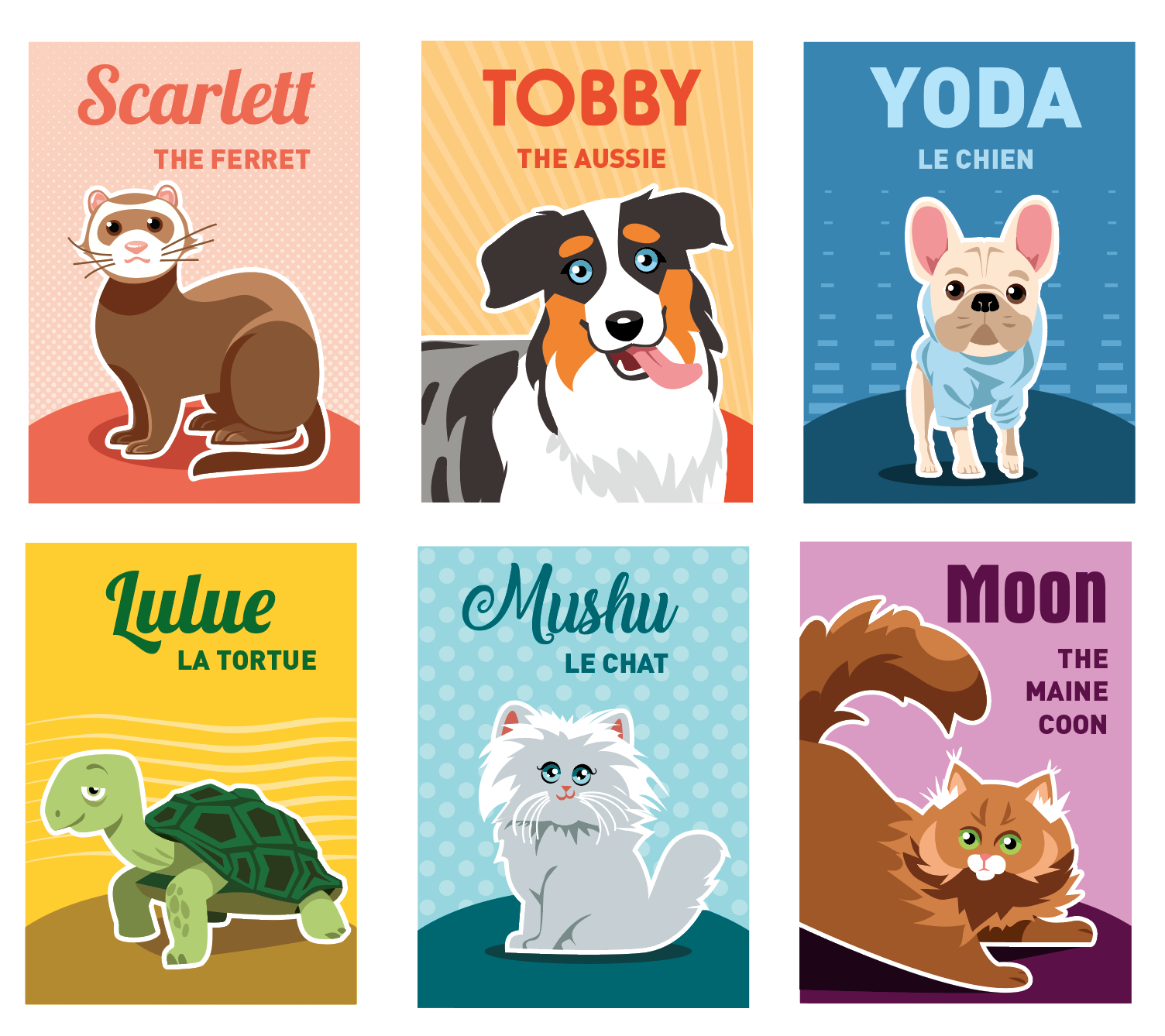 illustration magnets animaux