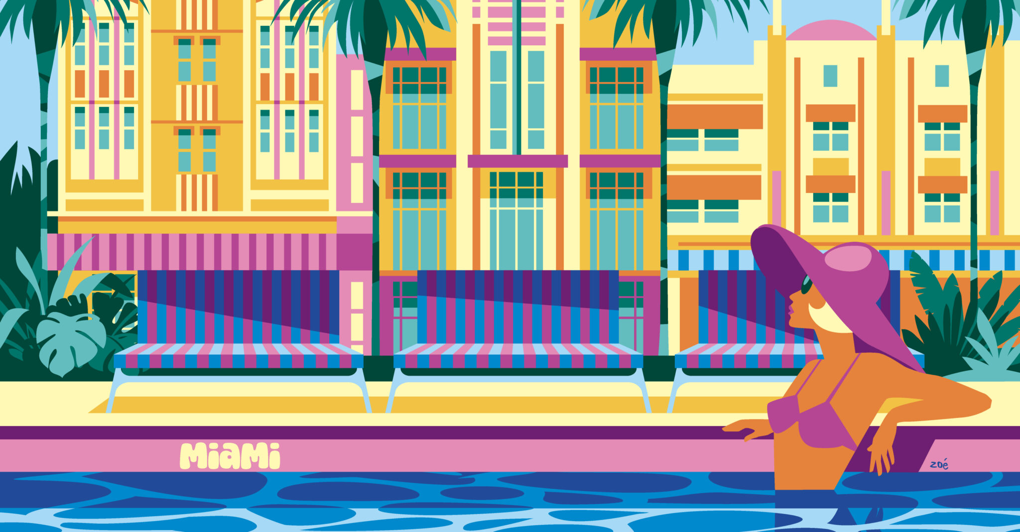 illustration Miami US coloriages