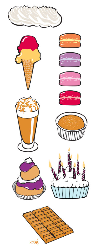 illustrations pâtisseries