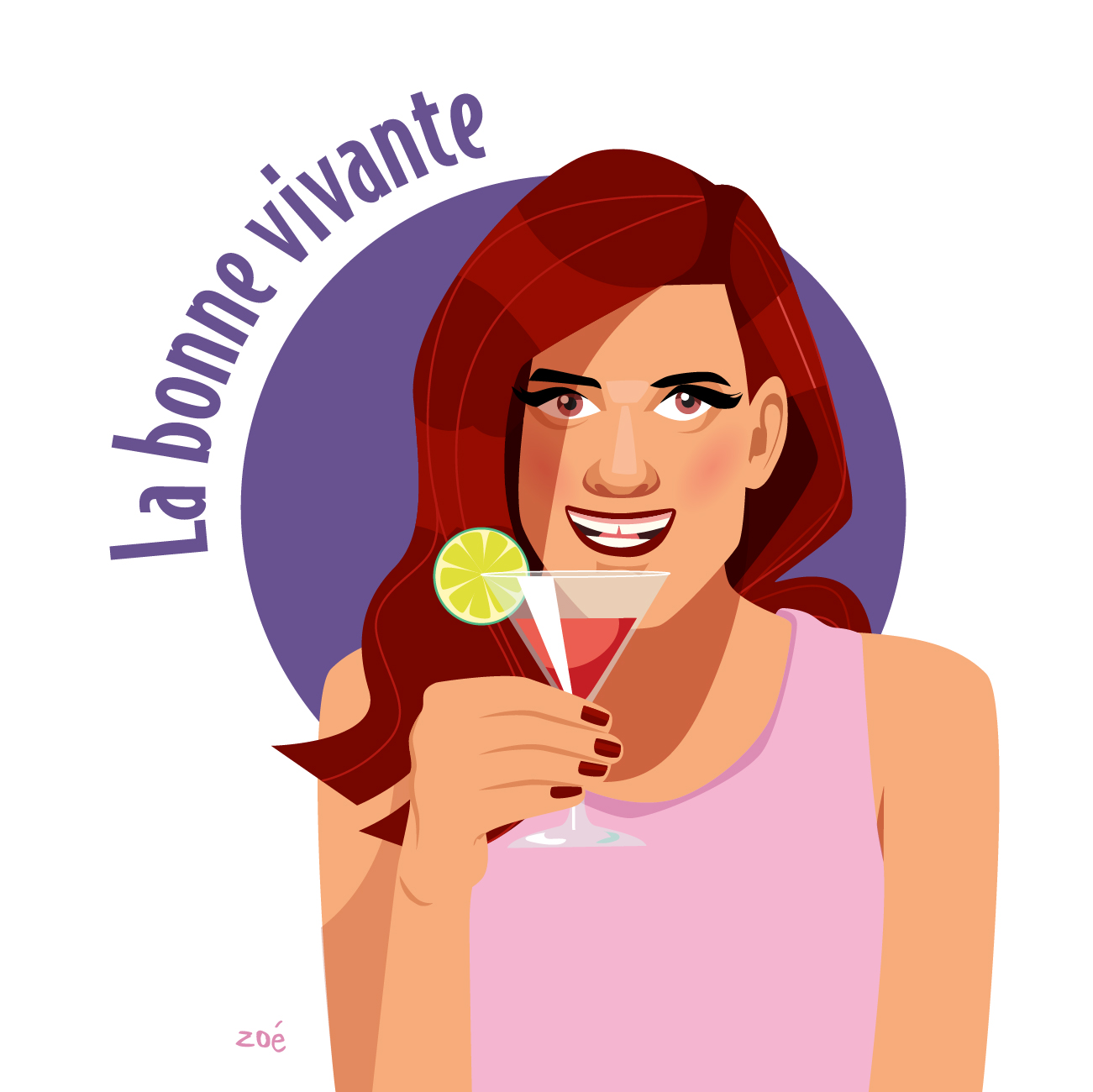 illustration portrait bonne vivante