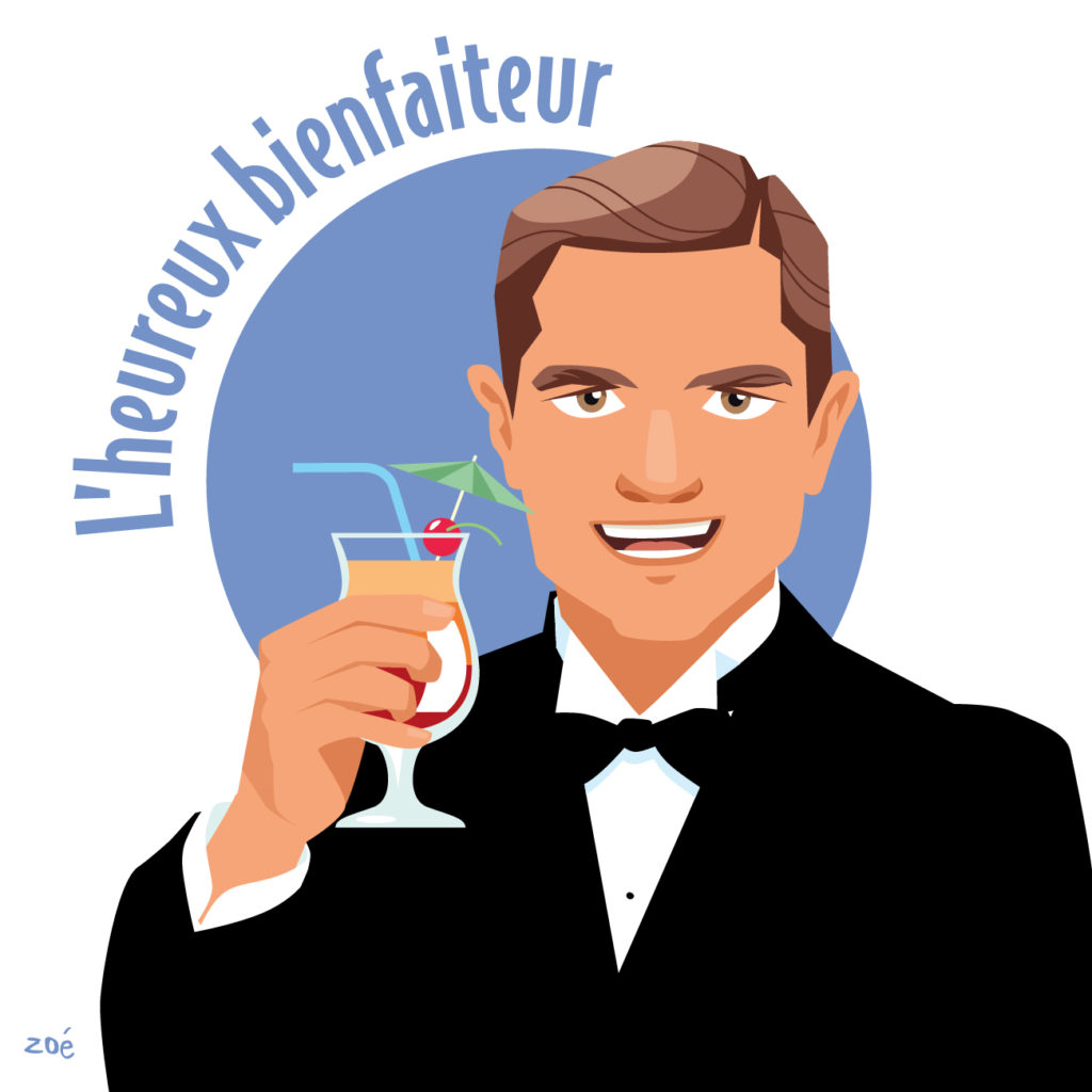 illustration portrait heureux bienfaiteur