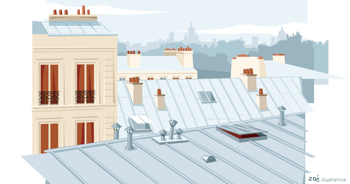 illustration toits de paris