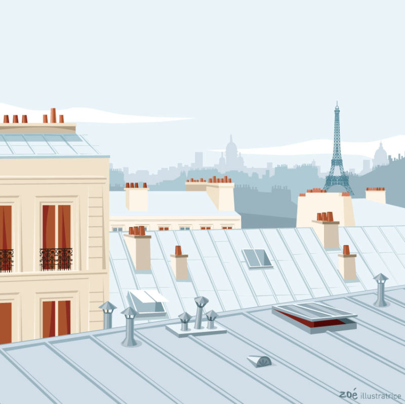 illustration toits de paris